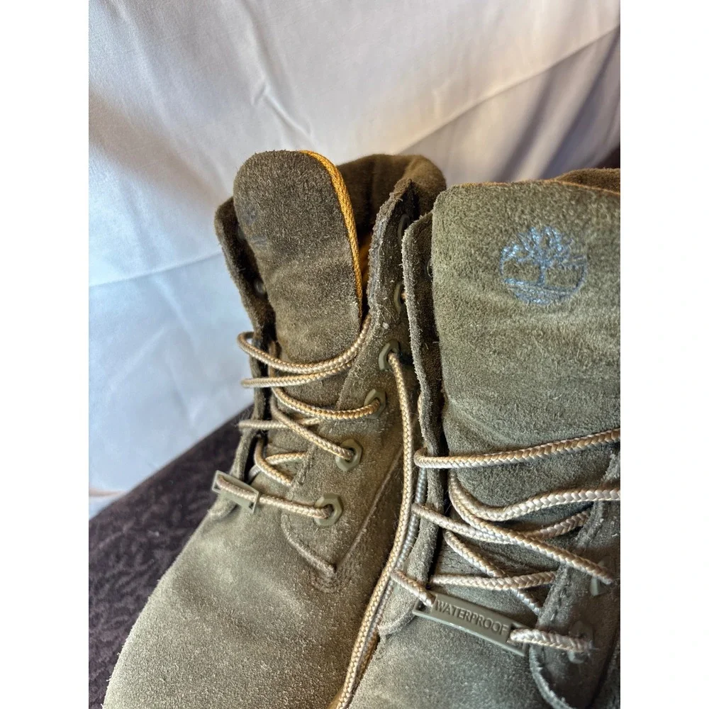 Timberland Kids 6 Inch Waterproof Insulated Suede Boots Olive Green A18LA Size 5